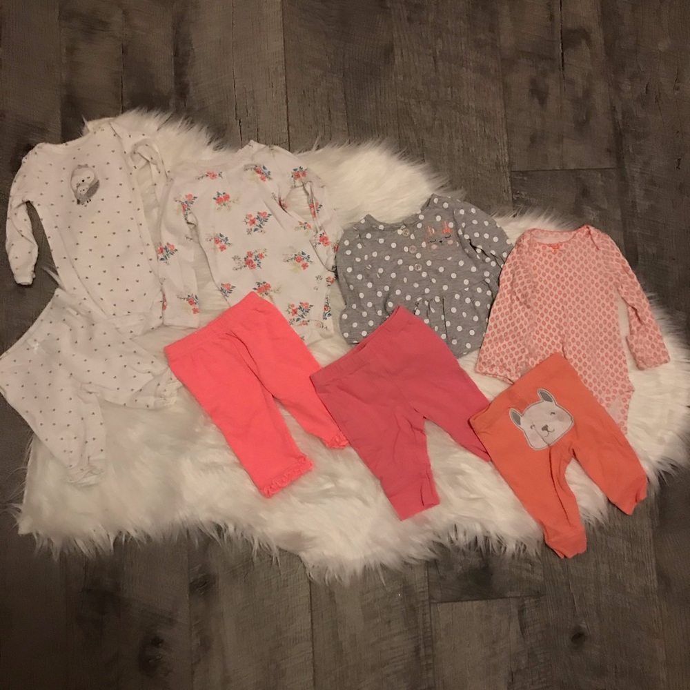 Newborn baby girl long sleeves pants outfit sets